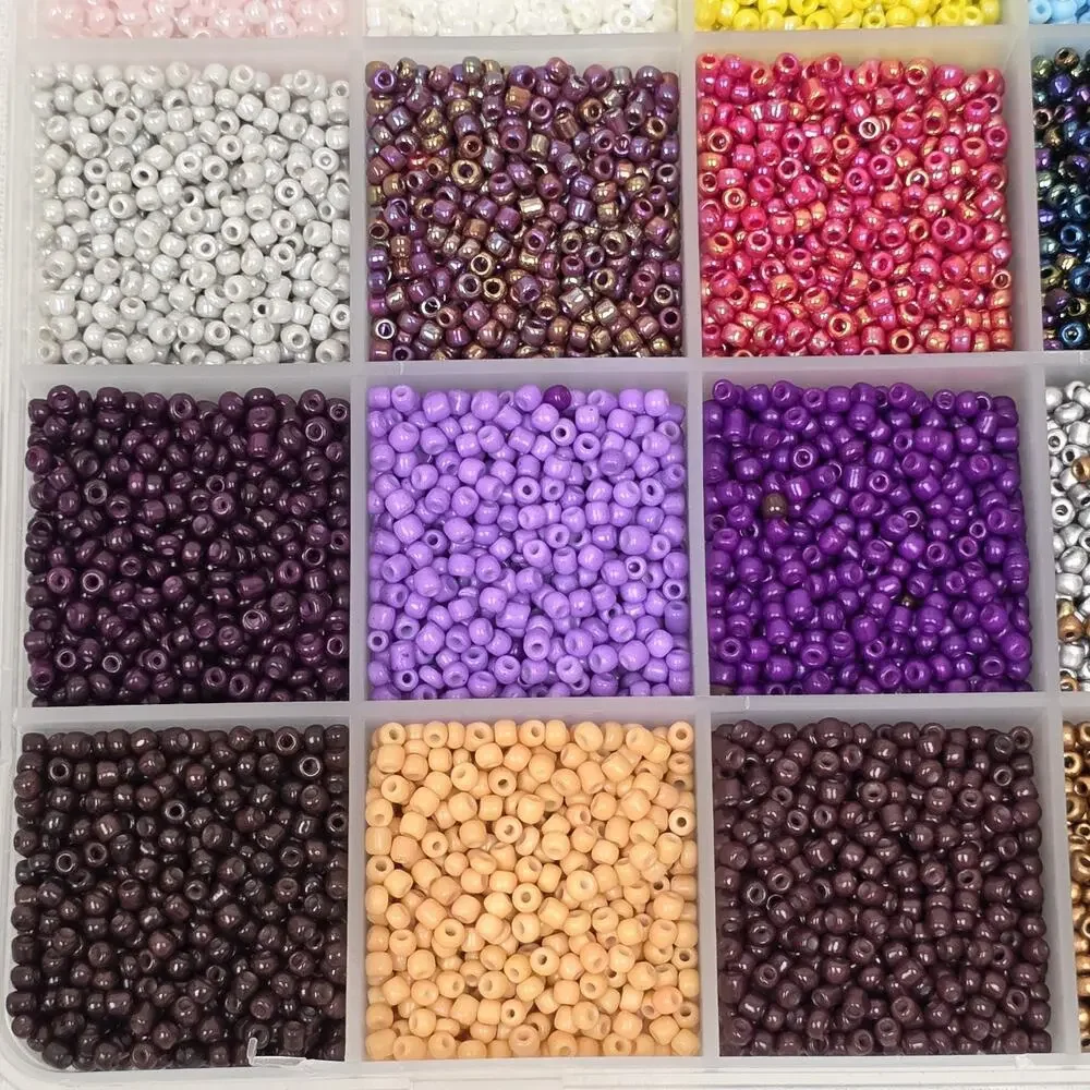 Mixed Color Jewelry Making Bead Assortment in Organizer Case Glass Plastic Craft